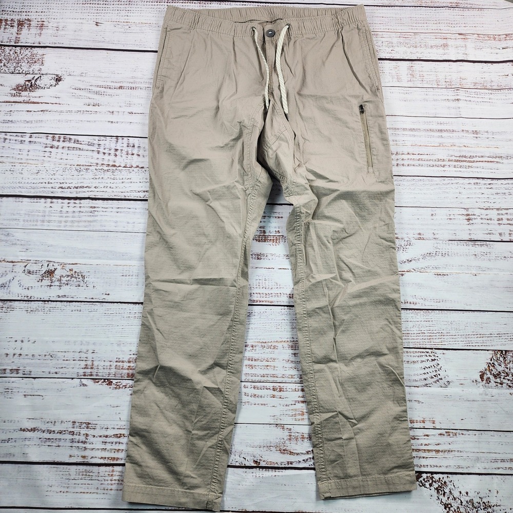 Vuori Ripstop Climber Pants Mens XXL V412 Khaki Tan Cargo Hiking Cotton Stretch